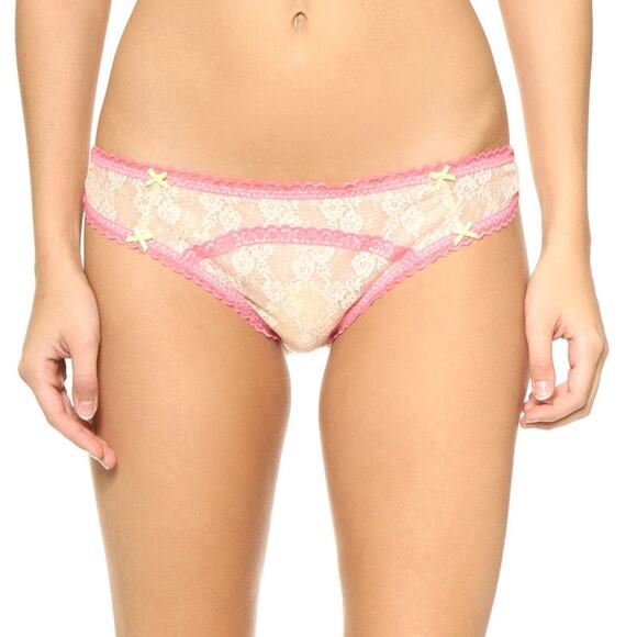 Heidi Klum Intimates Women Mon Coeur Bikini Brief Cream/Pink Size S - Picture 1 of 1